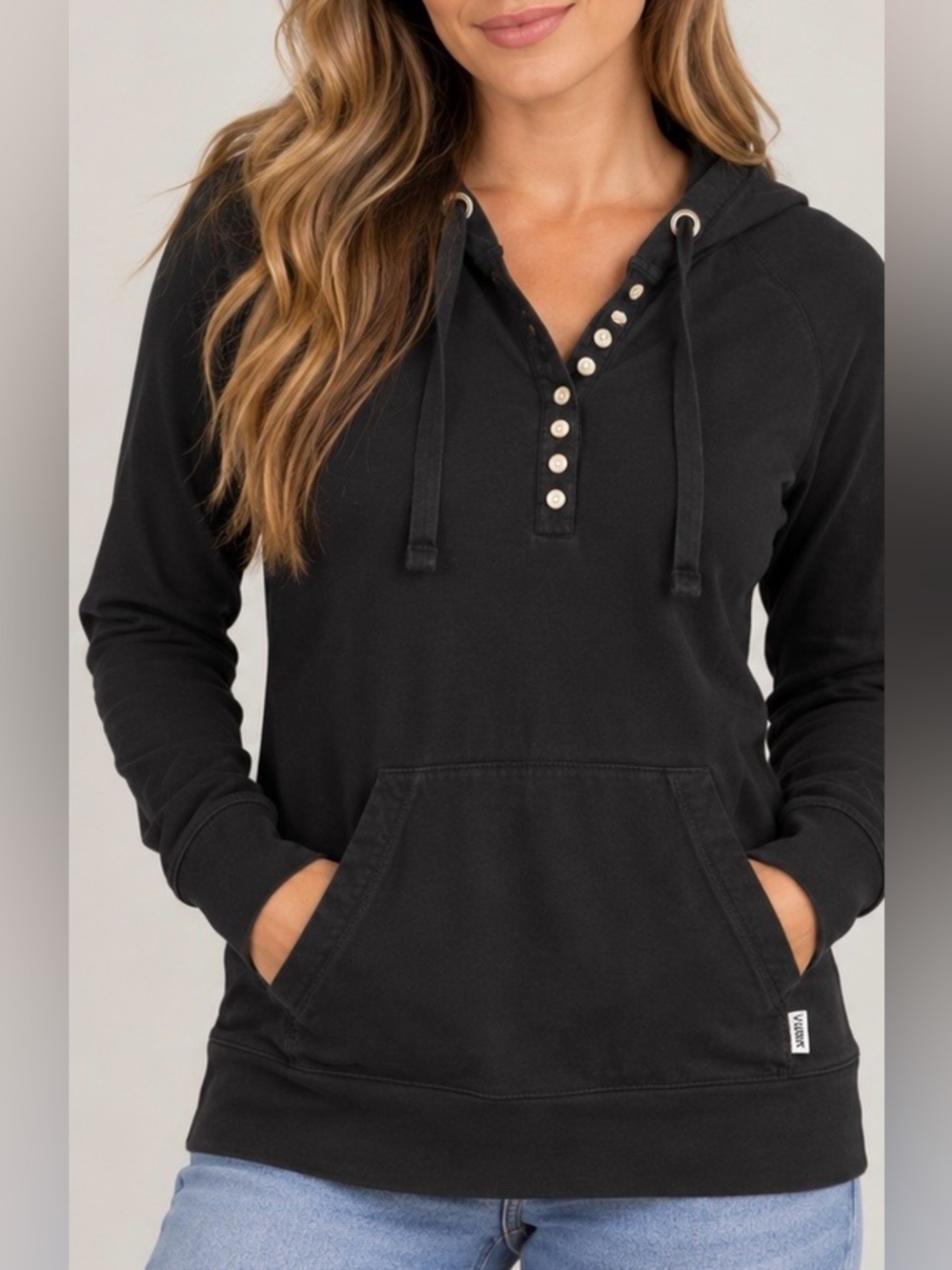 Puma Black Snap-Placket Pullover Hoodie